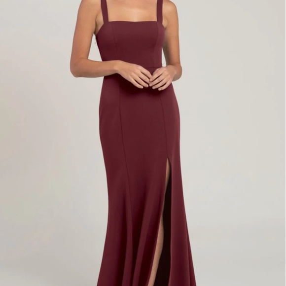 Jenny Yoo Bridesmaid Dress Jenner in Hibiscus (Burgundy) - Picture 1 of 6